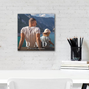Modern Dad Family Photo Personalised Minimalist Canvas Print