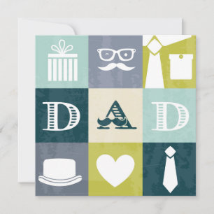 Modern Dad Icon Collage Fathers Day Card