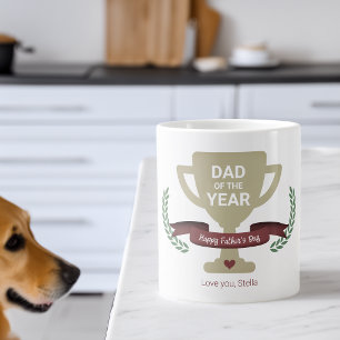 Modern Dad Of The Year Trophy Father's Day Large Coffee Mug