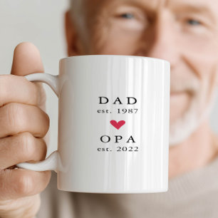 Modern Dad Opa Year Est. Coffee Mug