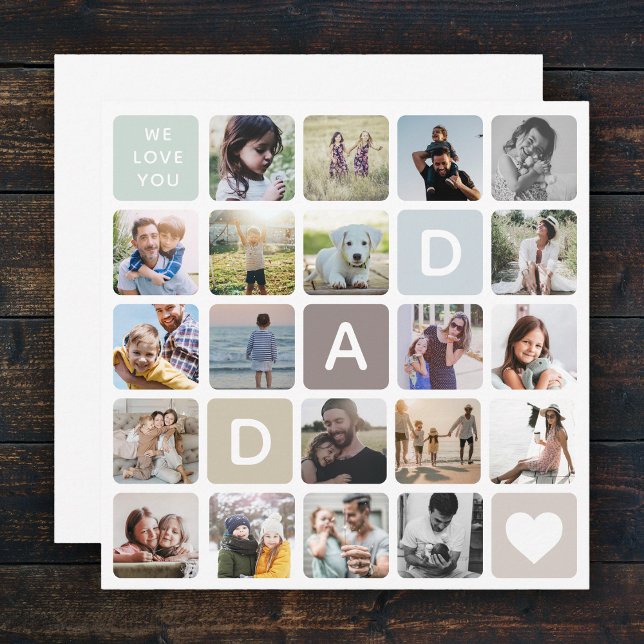 Modern Dad Photo Collage Family Fathers Day Card (Creator Uploaded)