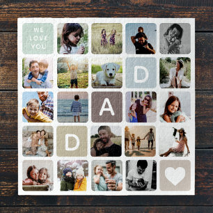 Modern Dad Photo Collage Father's Day Family Love Jigsaw Puzzle