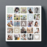Modern Dad Photo Collage Father's Day Family Love Plaque<br><div class="desc">We love you,  Dad! Modern father's day photo collage plaque featuring 20 of your favourite family photos - and a custom message on a modern,  trendy muted earth tone design backdrop. A wonderful keepsake gift!</div>