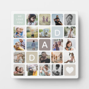Modern Dad Photo Collage Father's Day Family Love Plaque