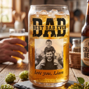 Modern Dad Photo   Personalized Father's Day Gift  Can Glass