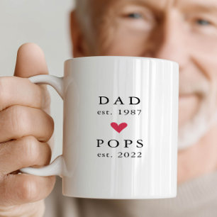 Modern Dad Pops Year Est. Coffee Mug