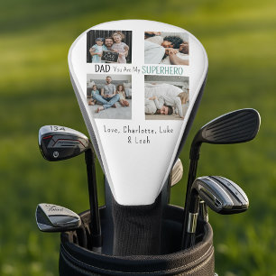 Modern Dad Superhero Family Photo Golf Head Cover