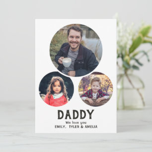 Modern Dad we love you Oval 3 Photos Father`s Day Holiday Card
