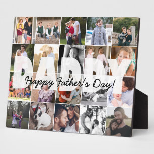 Modern Daddy 20 Photo Collage Happy Father's Day Plaque