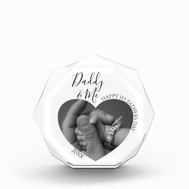 Modern Daddy & Me | Heart Photo  Block (Front)