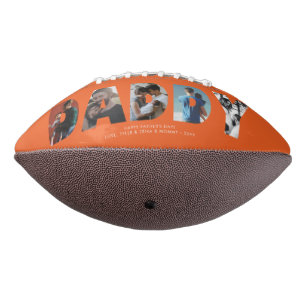 Modern DADDY Photo Burnt Orange Happy Father's Day Football
