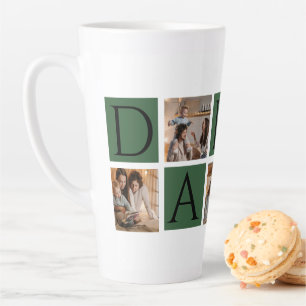 Modern Daddy Photo Collage - Custom Father's Day   Latte Mug