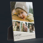Modern Daddy Photo Strip Collage Plaque<br><div class="desc">Surprise Dad with a modern photo collage plaque that showcases your favourite memories in a sleek strip layered over a larger photograph. Personalise with custom text for a one-of-a-kind Father's Day or birthday gift he will cherish. Shop now to give Dad a keepsake smile this year.</div>