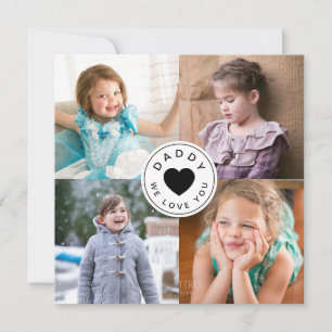 Modern Daddy We Love You Heart Photo