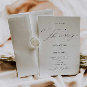 Modern Dainty Calligraphy Wedding Invitation