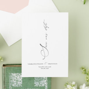 Modern Dainty Calligraphy Wedding Save The Date
