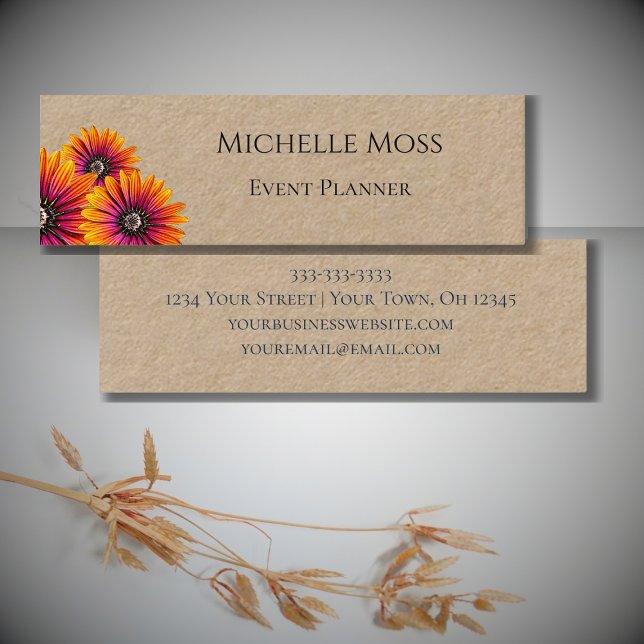 Modern Daisies Trendy Boho Simple Mini Business Card (Creator Uploaded)