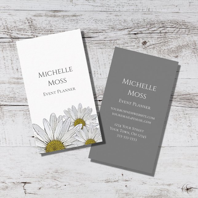 Modern Daisies Trendy Floral Botanical  Business Card (Creator Uploaded)