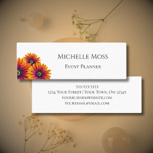 Modern Daisies Whimsical Botanical Boho  Mini Business Card