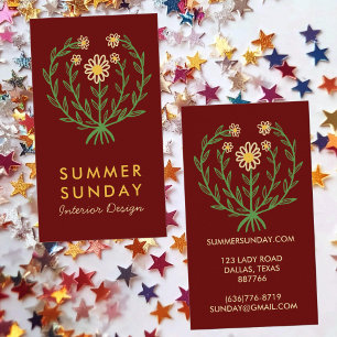 Modern Daisy Flower Logo CUSTOM Floral Business Card