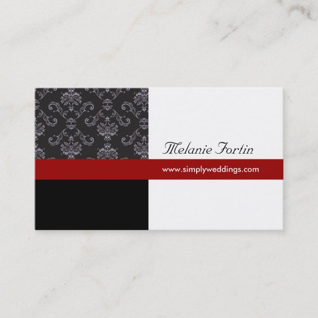 Modern Damask Business Cards (Front)