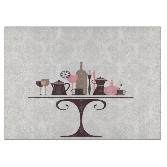 Modern Damask Kitchenware Cutting Board (Front)