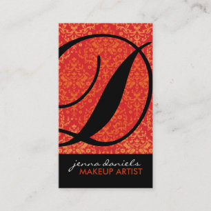 Modern Damask Monogram Business Cards
