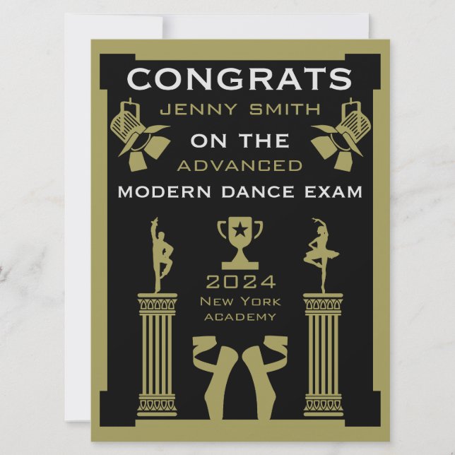  Modern Dance Congratulations Card (Front)