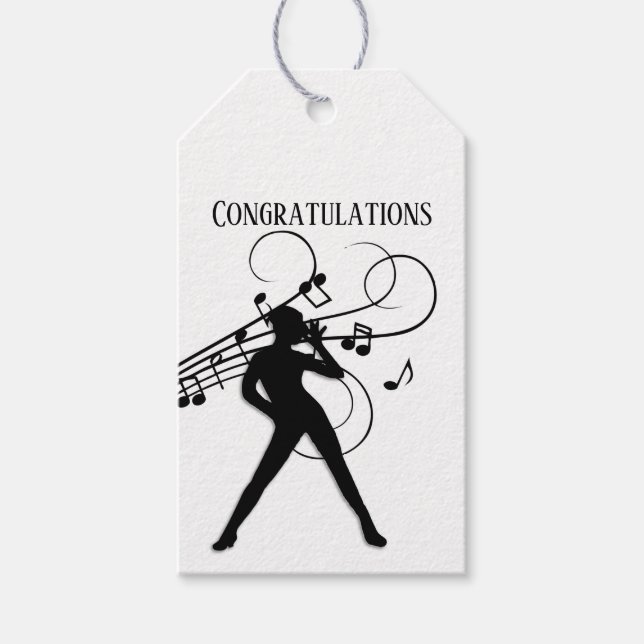 Modern Dance Green Gift Tags (Front)