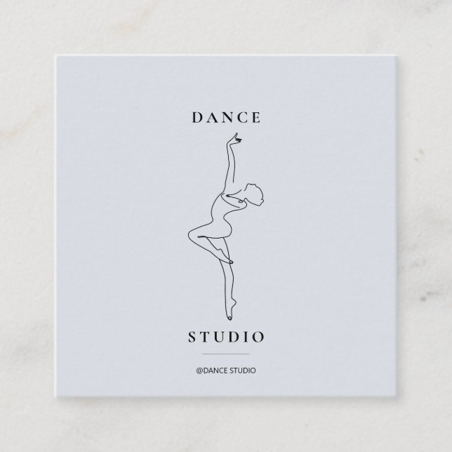 Modern Dance Studio Illustration Square Business Card (Front)