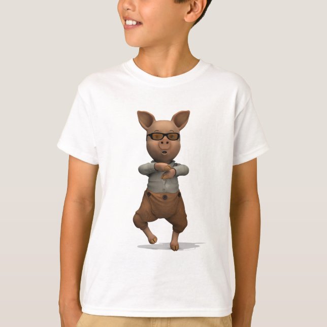 Modern Dance Style Pig T-Shirt (Front)