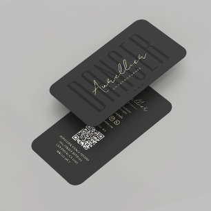 Modern Dancer Dancing Choreographer Black Gold Business Card