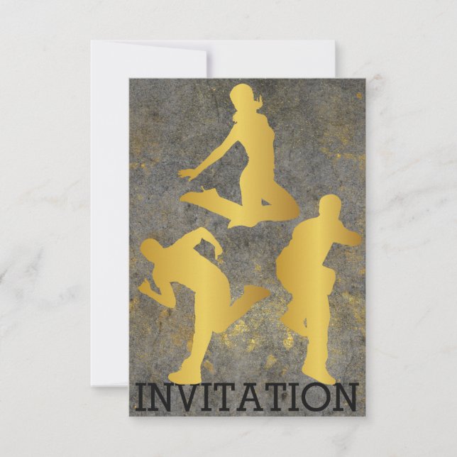 Modern Dancer Hip Hop Urban Club Vip Invitation (Front)