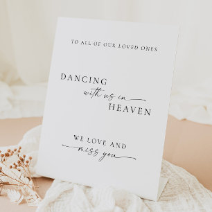 Modern Dancing In Heaven Wedding Memorial Pedestal Sign