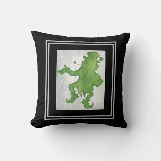 Modern Dancing Leprechaun St. Patrick's Day Cushion (Front)