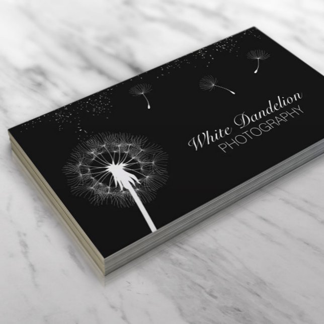 Modern Dandelion Blowing Photographer Photography Business Card (Creator Uploaded)
