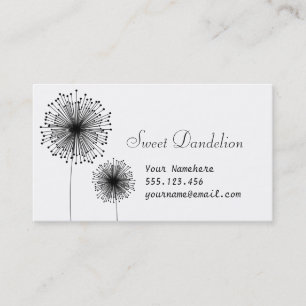 Modern Dandelion Flower CUSTOM COLOR Business Card