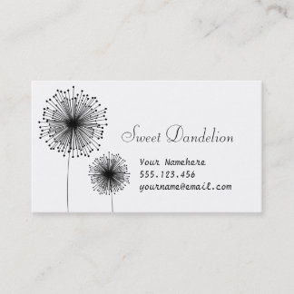 Modern Dandelion Flower CUSTOM COLOR Business Card