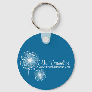 Modern Dandelion Flower CUSTOM COLOR Keychain
