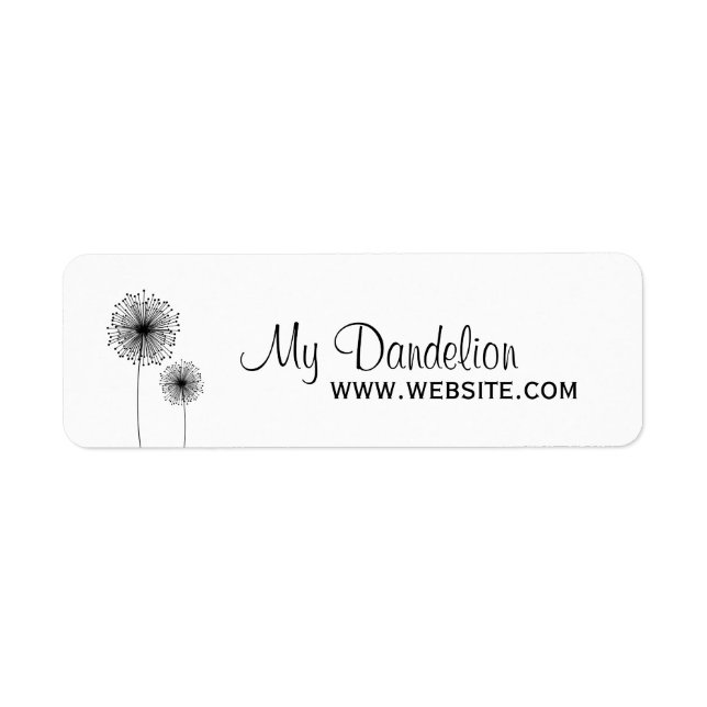 Modern Dandelion Flower CUSTOM COLOR Label (Front)