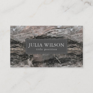 Modern Dark And Light Grey Marble Stone Business Card