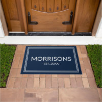 Modern dark blue custom name date double border