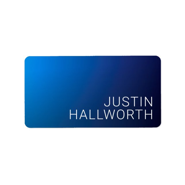 Modern Dark Blue Gradient & Minimal Editable Text Label (Front)