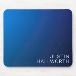 Modern Dark Blue Gradient & Minimal Editable Text Mouse Pad