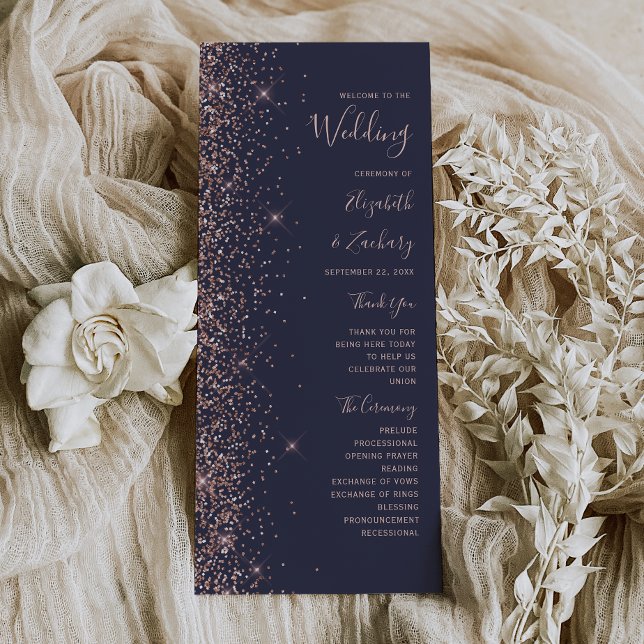 Modern Dark Blue Rose Gold Glitter Wedding (Creator Uploaded)