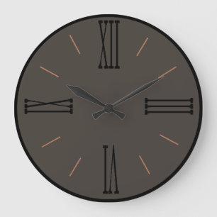 Modern Dark Brown with Black Trim Large Clock