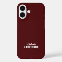 Modern Dark Burgundy Sports Monogram Name