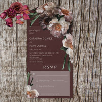 Modern Dark Flower Blossoms Burgundy No Dinner