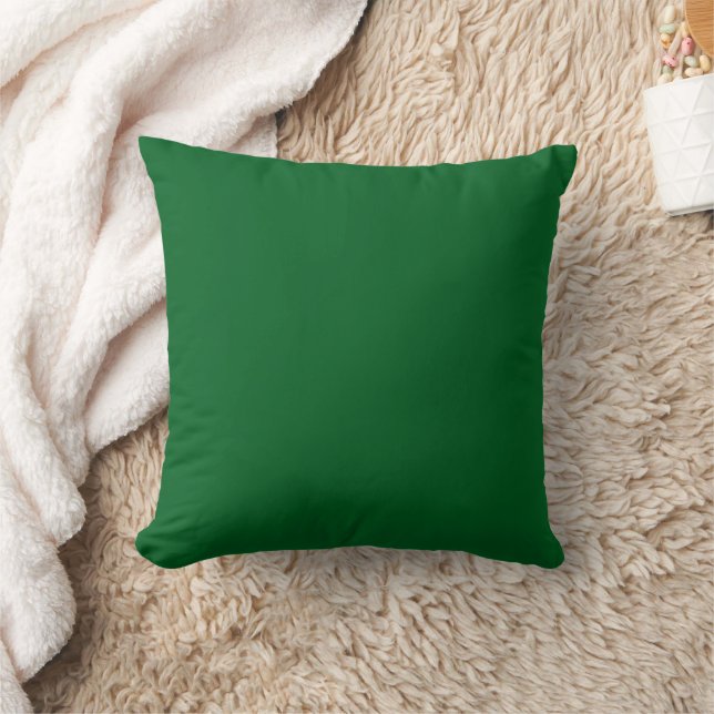 Modern Dark Forest Green Solid Colour  Cushion (Blanket)