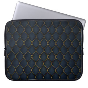 Modern Dark-Gold Moroccan Pattern Laptop Sleeve